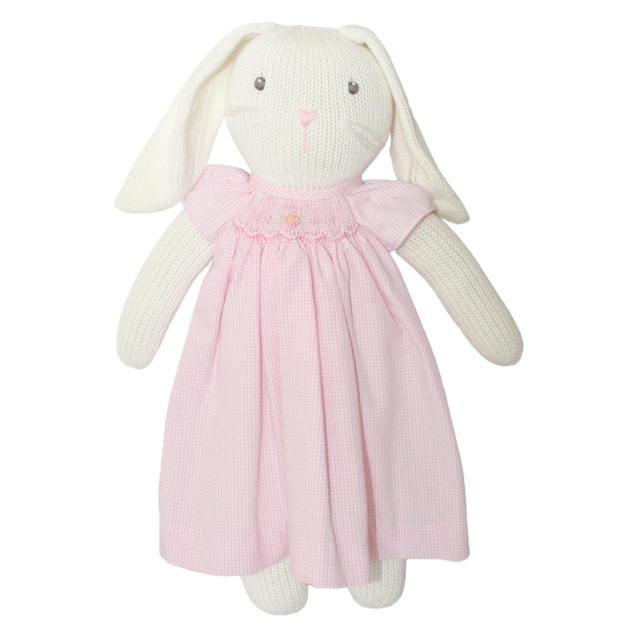 Zubels Knit Bunny with Pink Check Dress