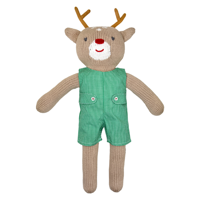 Zubels Knit Reindeer w/ Green Jon Jon