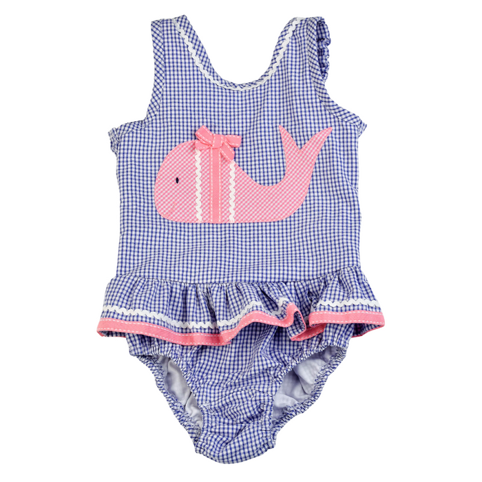 Funtasia Too Whale One Piece Swimsuit - Navy/Pink