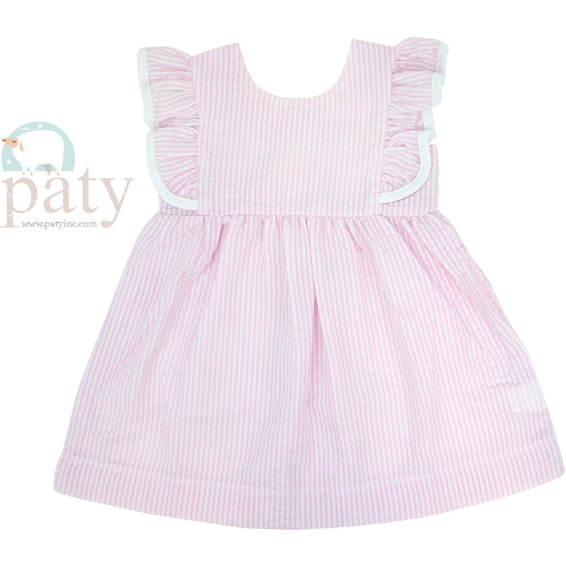 Paty, Inc. Seersucker Ruffle Dress - Pink