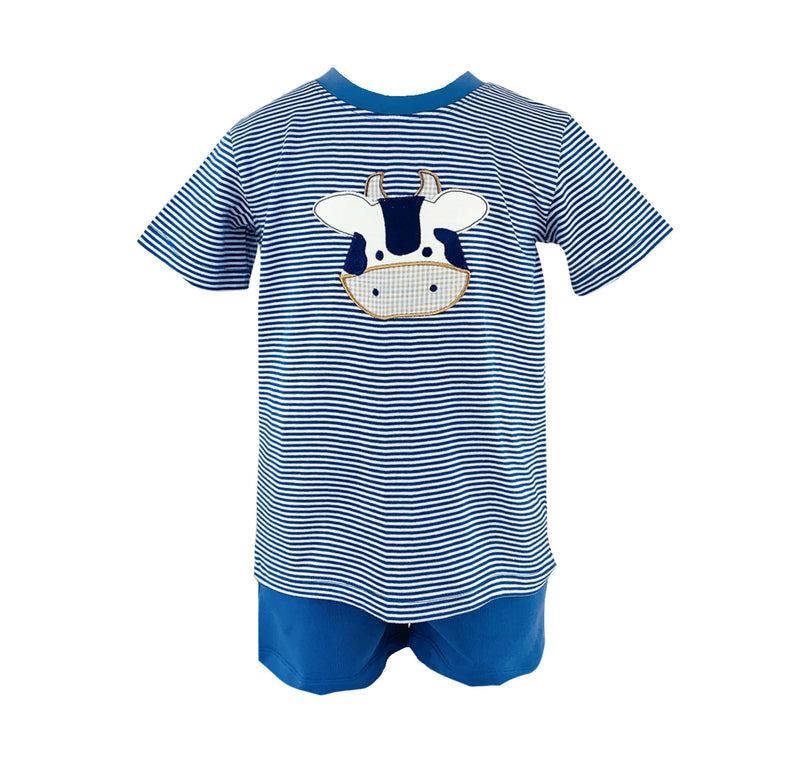 Boys Cow Appliqué Short Set