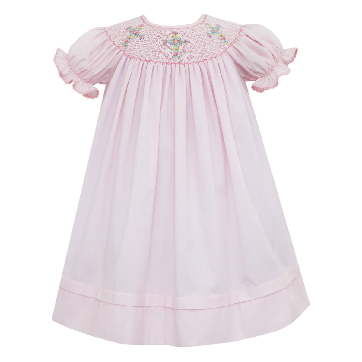 Anavini Crosses Bishop Dress - Pink