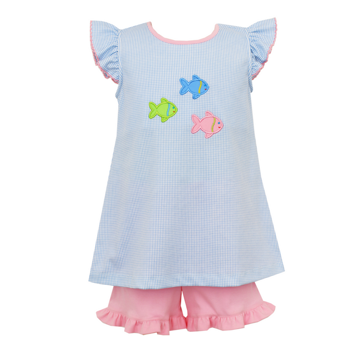 Claire & Charlie Girls Fish Short Set