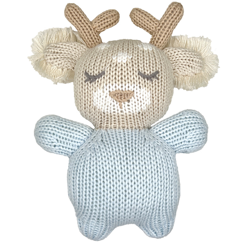 Zubels Knit Fawn Rattle - Blue